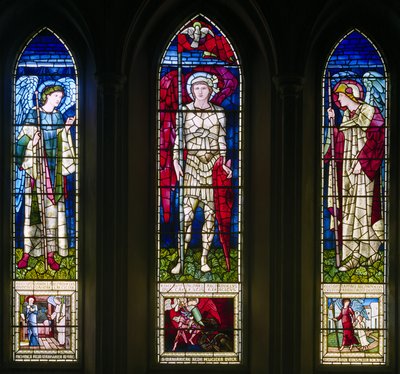 Rottingdean, St Margaret, Morris & Co., Edward Burne-Jones, Ostfenster, St Michael usw., 1893 von Edward Burne Jones